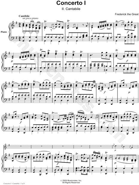 Concerto for Flute No. I in G: II. Cantabile - Piano Accompaniment