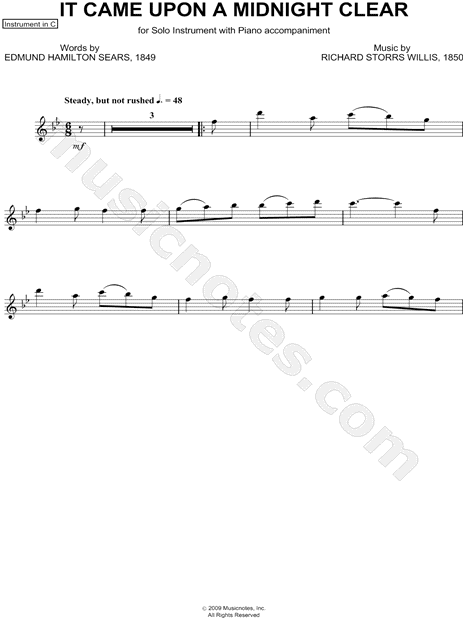 It Came Upon a Midnight Clear - C Instrument