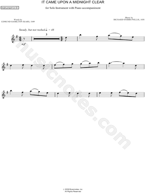 It Came Upon a Midnight Clear - Eb Instrument