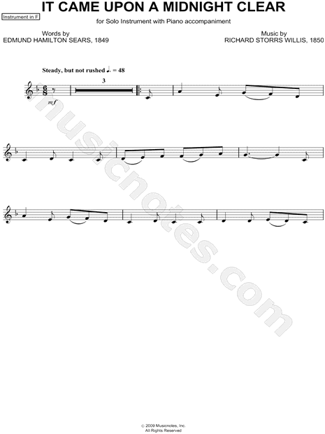 It Came Upon a Midnight Clear - F Instrument