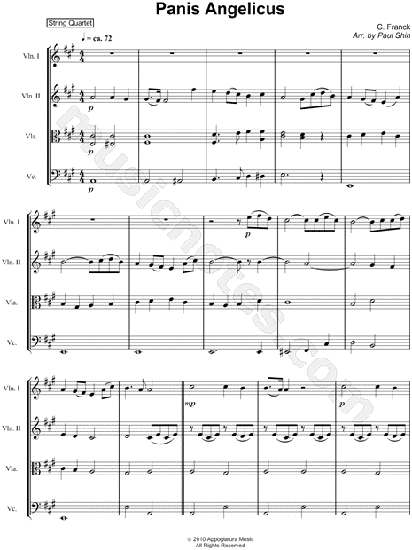Panis Angelicus - Score (String Quartet)