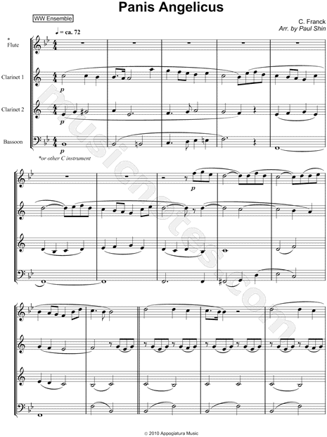 Panis Angelicus - Woodwind Quartet Score