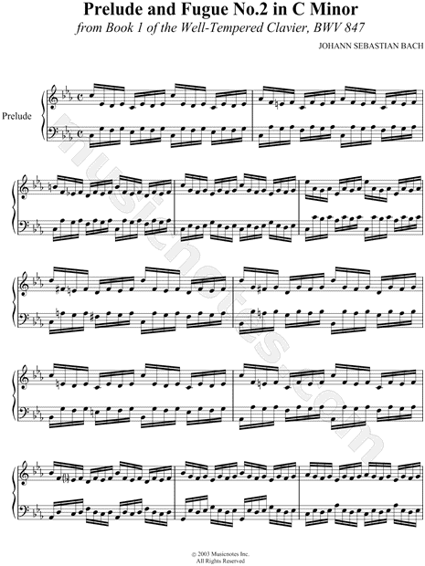Prelude and Fugue No.2 in C Minor, BWV 847
