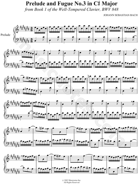 Prelude and Fugue No.3 in C# Major, BWV 848