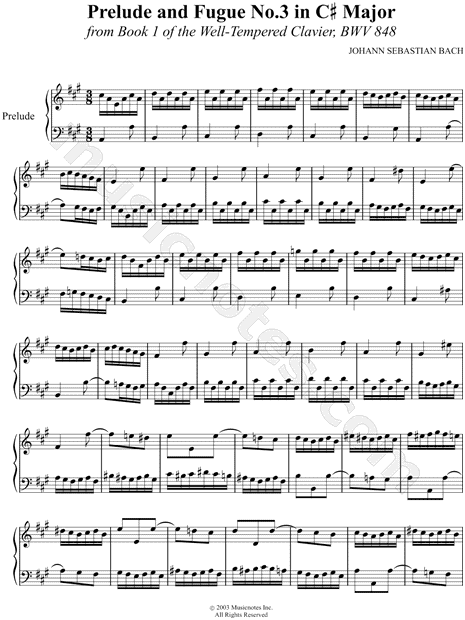 Prelude and Fugue No.3 in C# Major, BWV 848