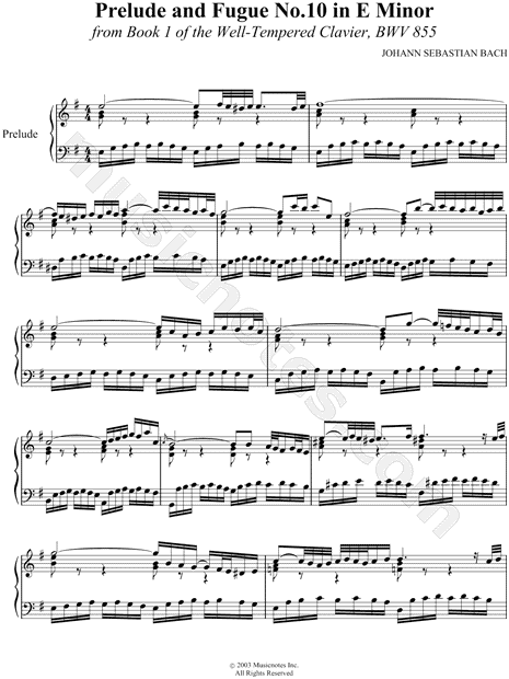 Prelude and Fugue No.10 in E Minor, BWV 855