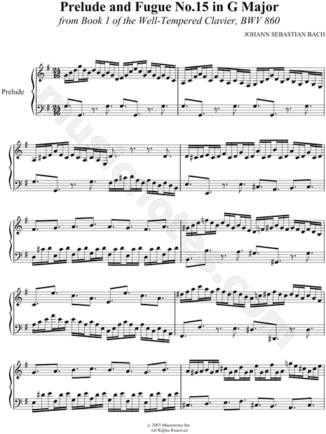 Prelude and Fugue No.15 in G Major, BWV 860
