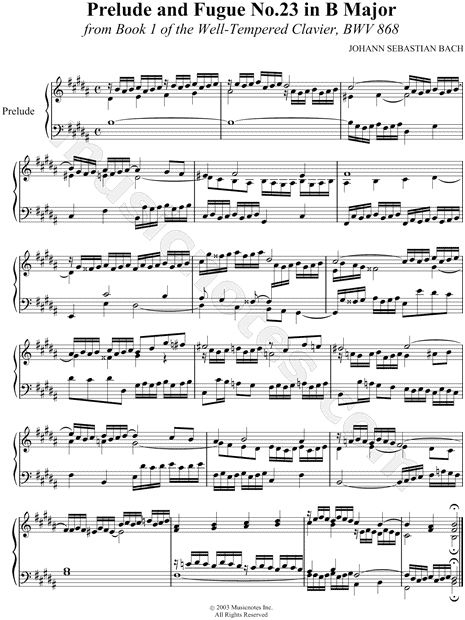 Prelude and Fugue No.23 in B Major, BWV 868