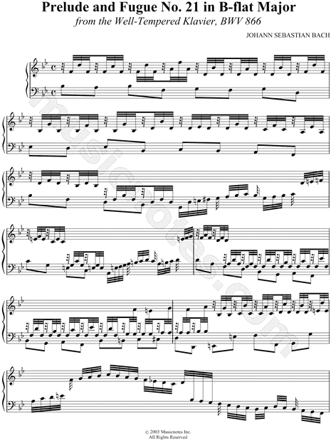 Prelude and Fugue No. 21 in Bb Major, BWV 866