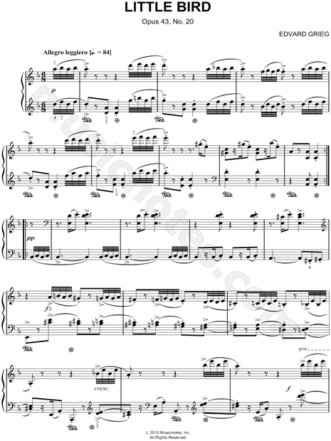 Lyric Pieces, Op 43, No. 4: Little Bird
