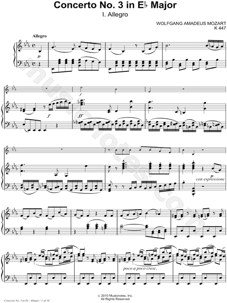 Horn Concerto No. 3 in Eb Major: I. Allegro - Piano Accompaniment (C, Bb or Eb Instrument)
