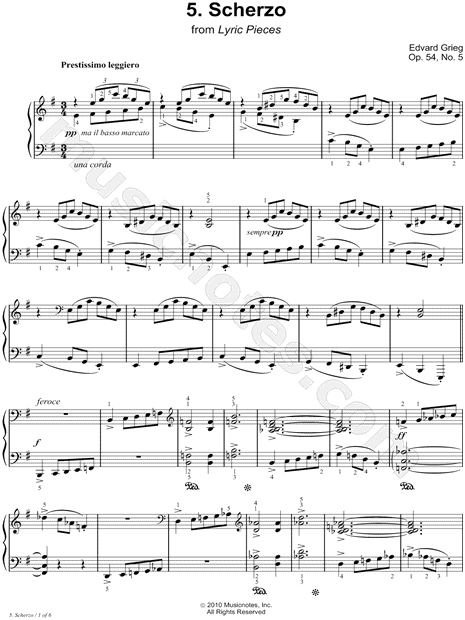 Lyric Pieces, Op. 54, No. 5: Scherzo