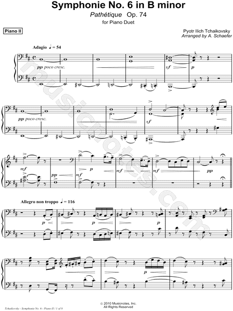 Symphony No. 6 in B Minor, 1st Movement - Piano 2