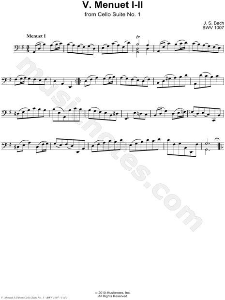 Cello Suite No. 1, BWV 1007: V. Menuet I-II