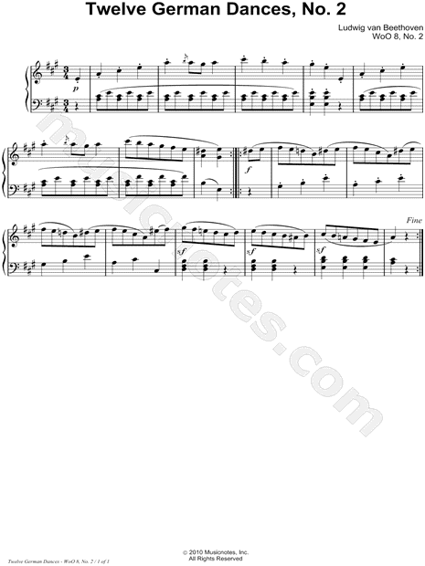 Twelve German Dances, WoO 8, No. 2
