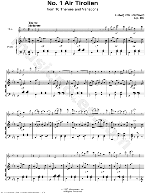 Air Tirolien, Op. 107, No. 1 - Piano Accompaniment