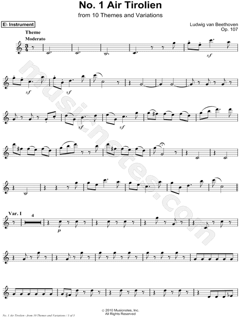 Air Tirolien, Op. 107, No. 1 - Eb Instrument