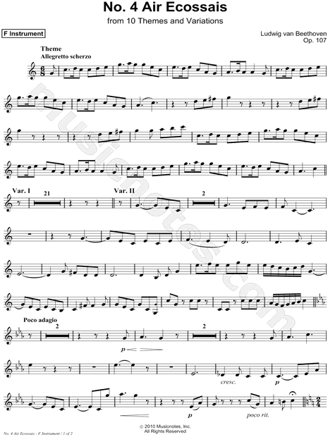 Air Ecossais, Allegretto Scherzo: Op. 107, No. 4 - F Instrument
