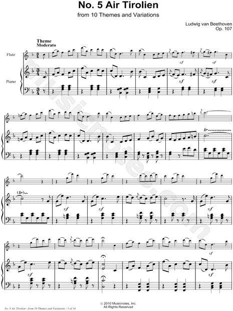 Air Tirolien, Op. 107, No. 5 - Piano Accompaniment