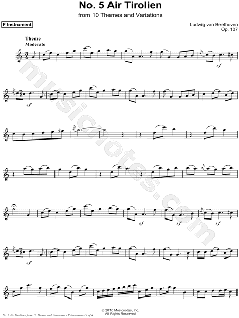 Air Tirolien, Op. 107, No. 5 - F Instrument