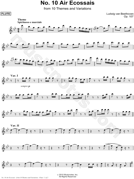 Air Ecossais, Spirituoso e Marciale: Opus 107, No. 10 - C Instrument (Flute)
