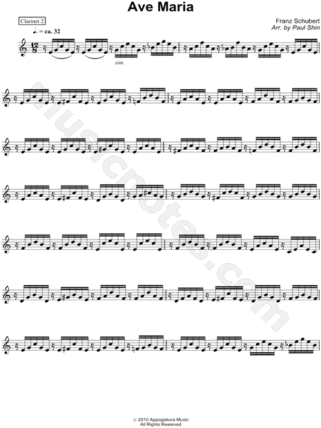 Ave Maria - Clarinet Part 2 (Woodwind Quartet)