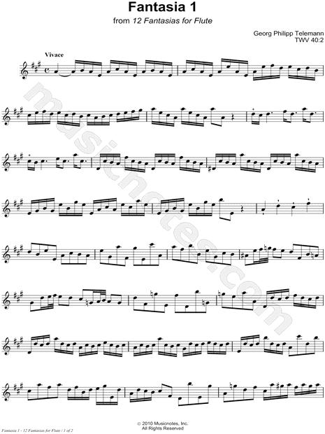 12 Fantasias for Flute: 1. Fantasia in A Major