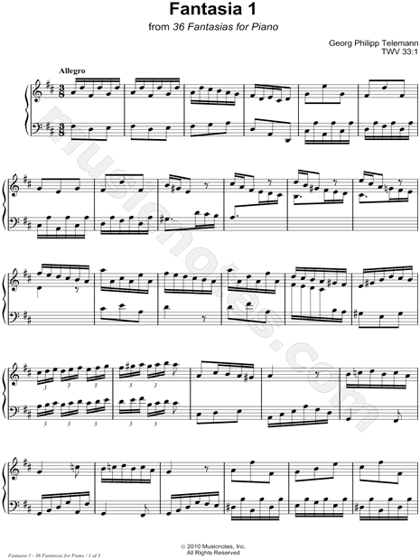 36 Fantasies for Piano: Fantasia 1