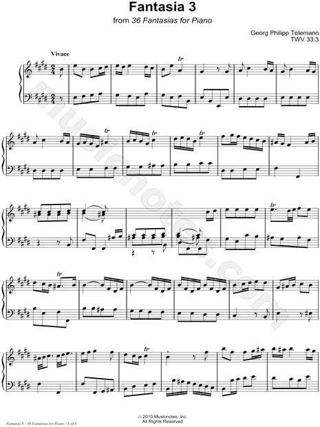 36 Fantasies for Piano: Fantasia 3