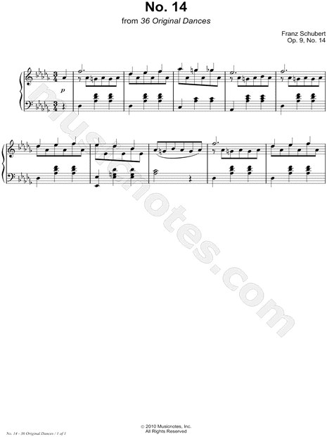36 Original Dances, Op. 9, Dance No. 14