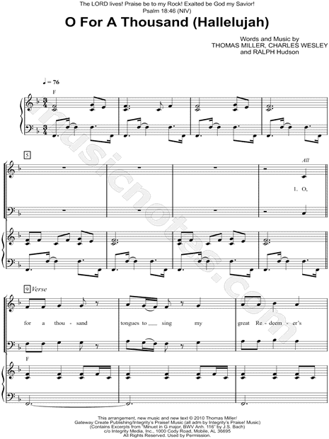 O for a Thousand (Hallelujah)