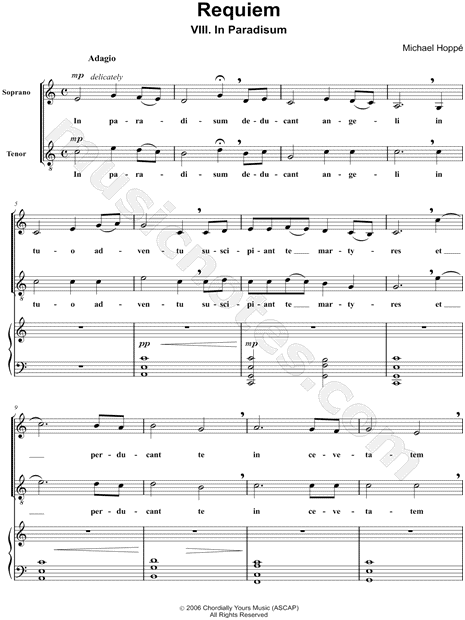 Requiem, VIII. In Paradisum - Soprano, Tenor, Piano