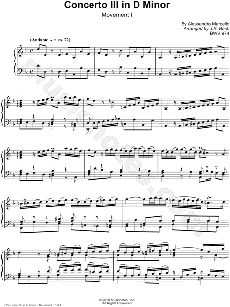 Concerto No. 3 in D Minor, BWV 974: I. Andante