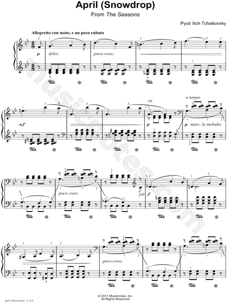 The Seasons, Op. 37a: 4. April (Snowdrop)