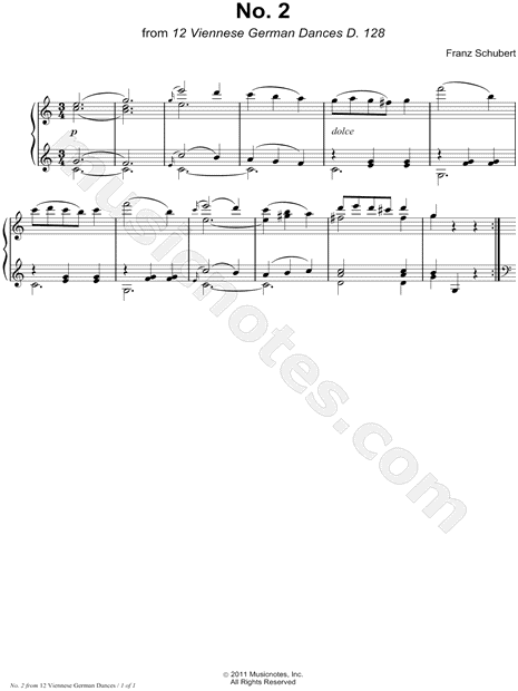 Twelve Viennese German Dances, No. 2