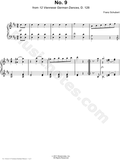 Twelve Viennese German Dances, No. 9