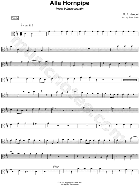 Alla Hornpipe - Viola Part (String Quartet)