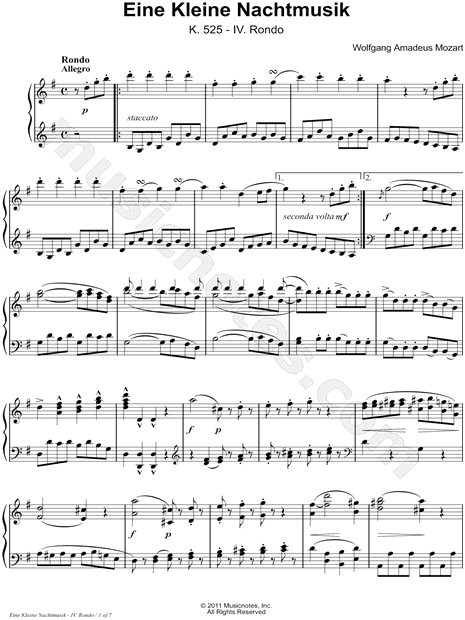 Eine Kleine Nachtmusik, K. 525: IV. Rondo