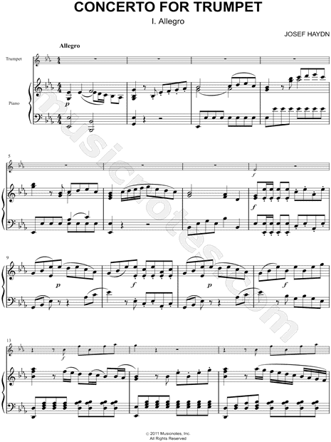 Concerto for Trumpet - I. Allegro - Piano Accompaniment