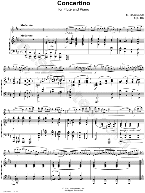Concertino for Flute, Op.107 - Piano Accompaniment