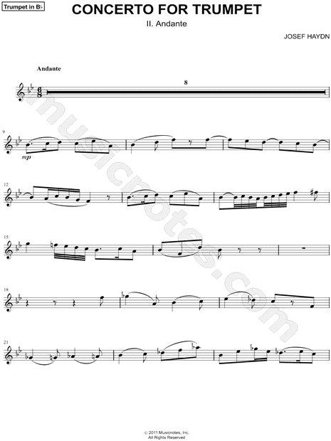 Concerto for Trumpet - II. Andante - Bb Trumpet