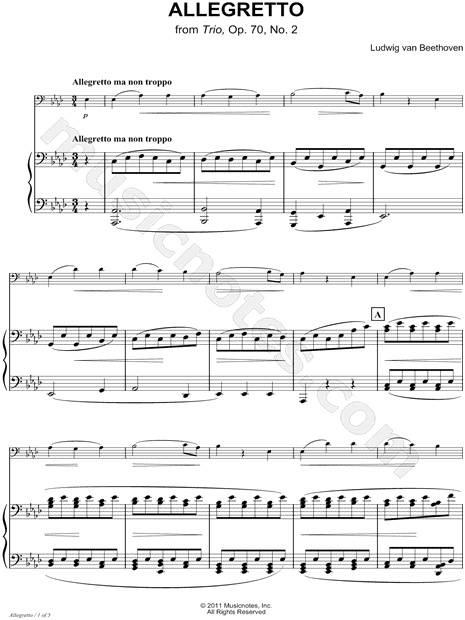 Allegretto from Trio, Op. 70, No. 2 - Piano Accompaniment