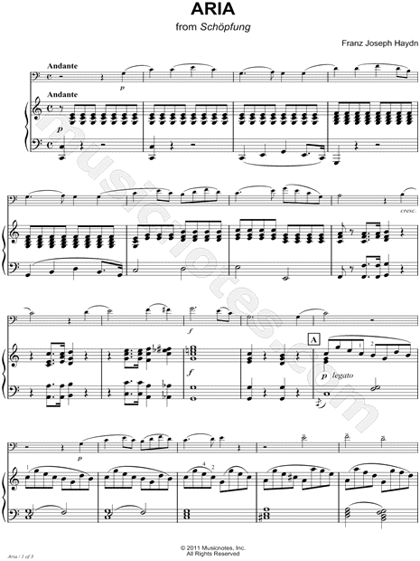 Aria, from Schöpfung - Piano Accompaniment