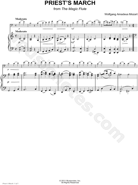 Priest's March, from The Magic Flute - Piano Accompaniment