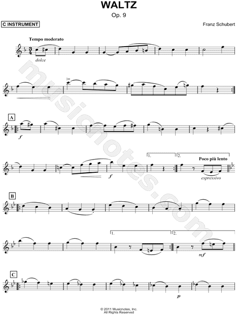 Waltz, Op. 9 - C Instrument