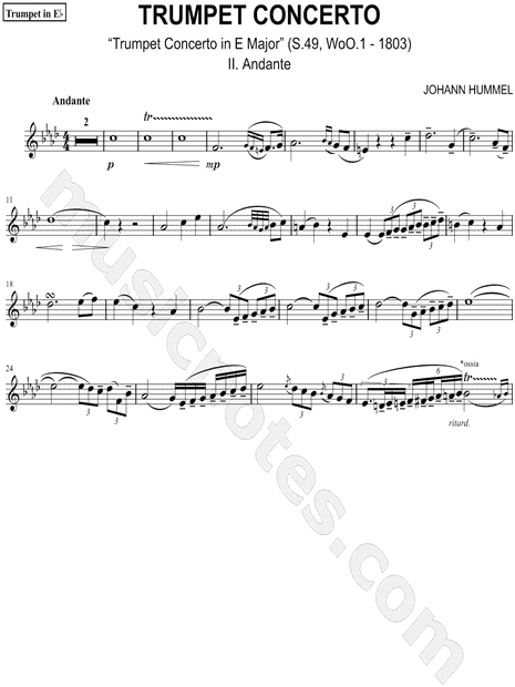 Trumpet Concerto: II. Andante - Eb Trumpet