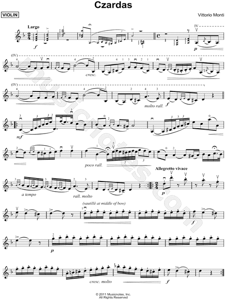 Czardas - Violin Part