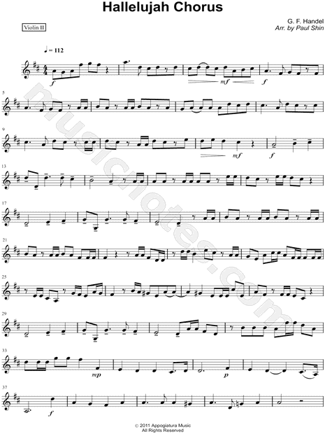 Hallelujah Chorus - Violin II (String Quartet)