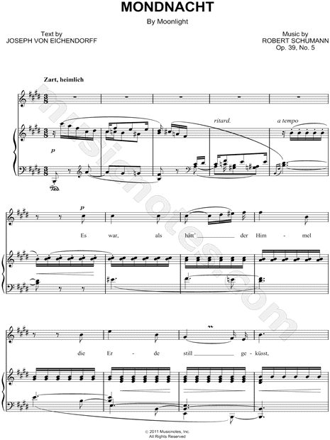 Liederkreis, Op. 39: V. Mondnacht