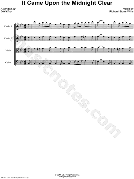 It Came Upon a Midnight Clear - Score (String Quartet)